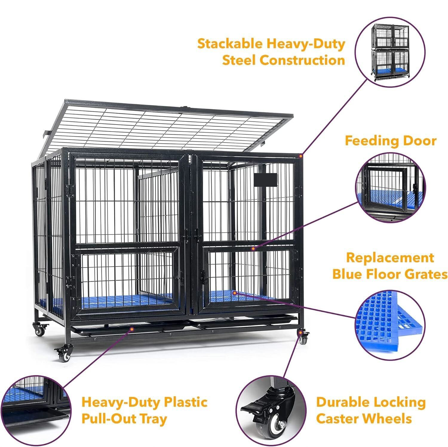 Stackable K9 Dog Crate - FREE SHIPPING